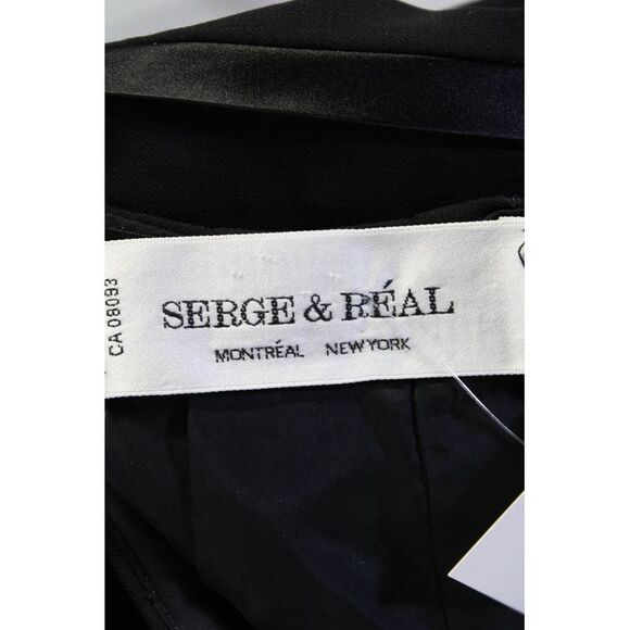 Serge & Real Womens High Waist Straight Leg Pleated Crop Pants Black Size 12 - Picture 4 of 4